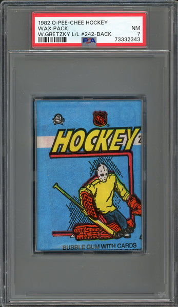 1982 O-Pee-Chee Wax Pack Gretzky Leader #242 Showing Psa 7