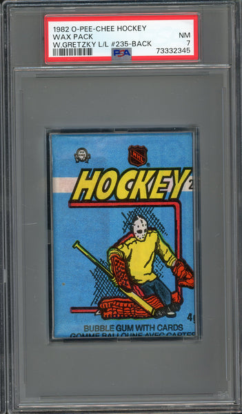 1982 O-Pee-Chee Wax Pack Gretzky Leader #235 Showing Psa 7