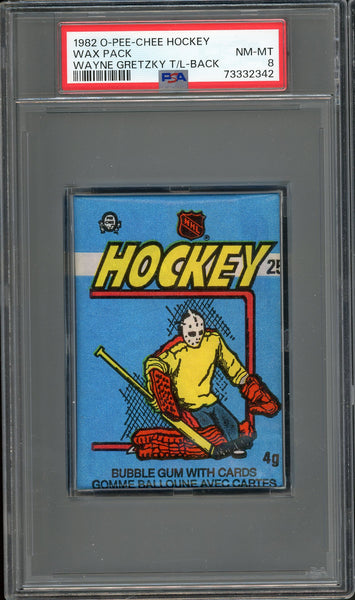 1982 O-Pee-Chee Wax Pack Gretzky Team Leader Showing Psa 8